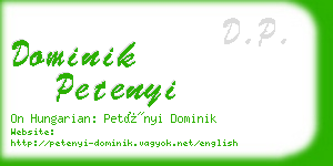 dominik petenyi business card